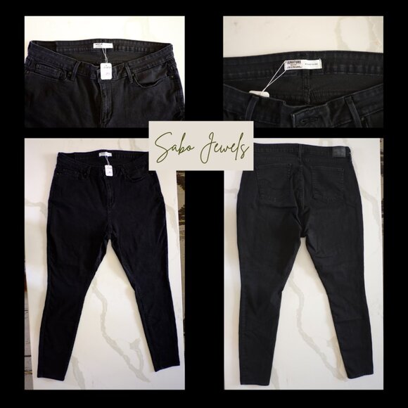 Levi’s Signature Mid-Rise Skinny Jeans 👖 – Black Size 20L (W35 L32) - Picture 1 of 7